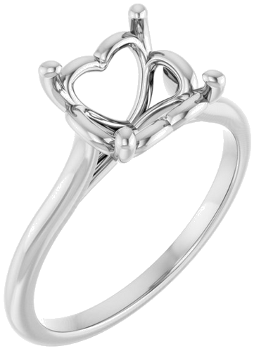 Sužadėtuvių Žiedas „Solitaire“ 14k white gold Square 6.5mm (1)