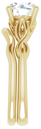 Sužadėtuvių Žiedas „Solitaire Sculptural“ 14k yellow gold Round 7.4mm (9)