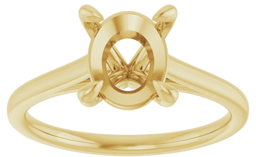 Sužadėtuvių Žiedas „Claw-Prong Solitaire“ 10k yellow gold Oval 9mm x 7mm (3)