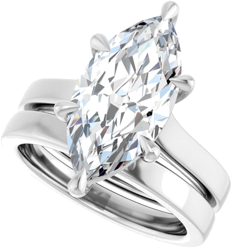Sužadėtuvių Žiedas „Claw-Prong“ 14k white gold Marquise 16mm x 8mm (10)