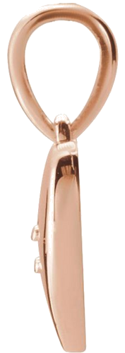 14K Rose 1.5 mm Round Accented Heart Pendant (2)