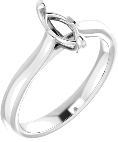 Sužadėtuvių Žiedas 14k white gold Marquise 8mm x 4mm (1)
