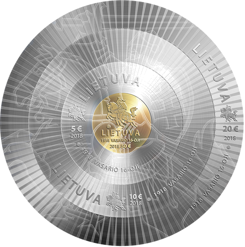 2018 Lithuania Restoration of the State Independence gold and silver coins (1)