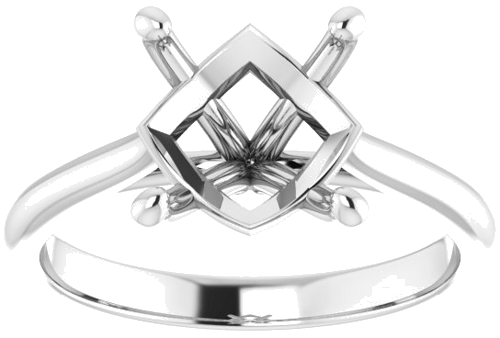 14K White 9.4 mm Round Solitaire Engagement Ring Mounting (3)