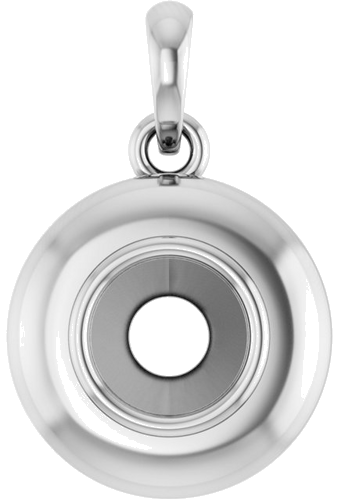 Sterling Silver 5 mm Round Bezel-Set Puffy Pendant Mounting (1)