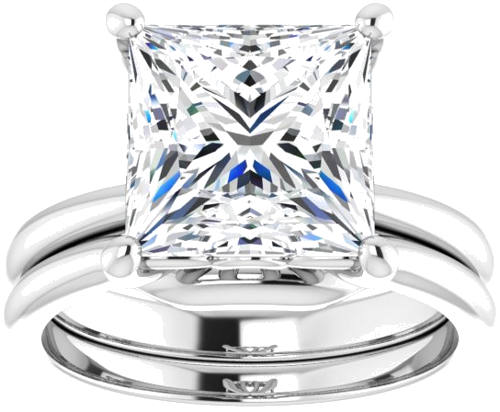 Sužadėtuvių Žiedas 14k white gold Square 9mm (8)