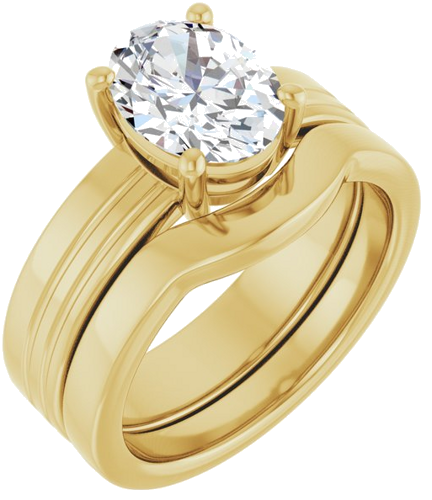 Sužadėtuvių Žiedas „Solitaire“ 14k yellow gold Oval 9mm x 7mm (6)