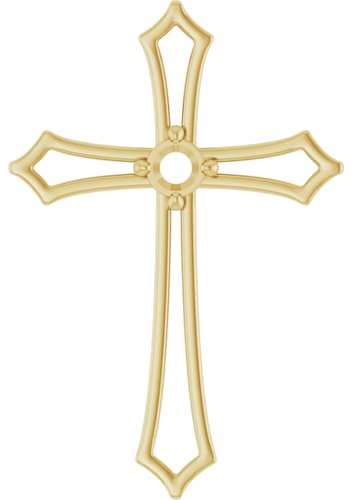Pakabukas „Accented Cross“ 14k yellow gold Round 3mm (1)