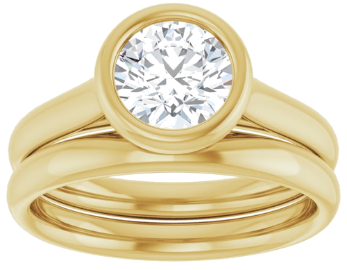 14K Yellow  6.5 mm Round Solitaire Engagement Ring Mounting (8)
