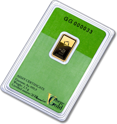 2.5 g Green Gold investīciju zelta stieņi Valcambi (4)