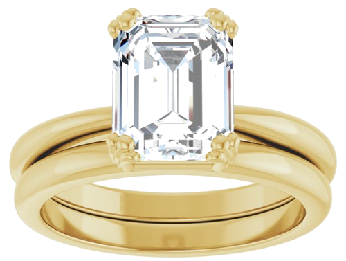 Sužadėtuvių Žiedas „Solitaire“ 14k yellow gold Emerald 9mm x 7mm (8)