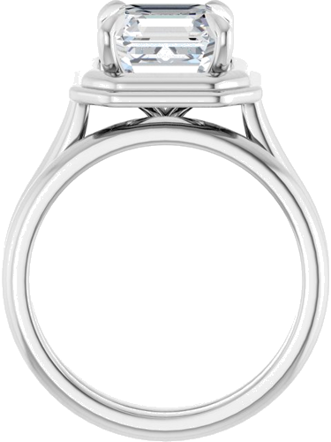 Sužadėtuvių Žiedas „Claw-Prong Solitaire“ 14k white gold Asscher 8mm (7)