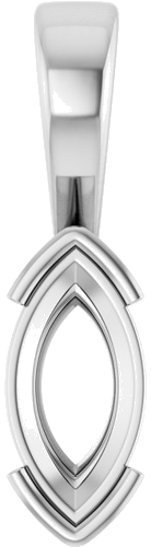Pakabukas „Half-Bezel Solitaire Charm“ 14k white gold Marquise 11mm x 5.5mm (1)