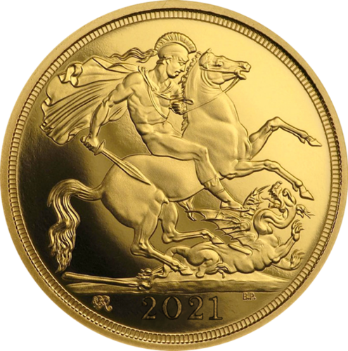 Pusė Sovereno Elžbieta II (2015-2021) auksinė moneta (2)