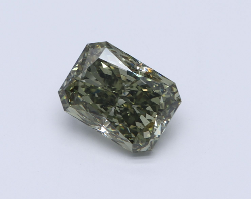 2.03 carat Fancy Dark Gray Yellowish Green-SI2 Natūralus Radiant Deimantas (1)