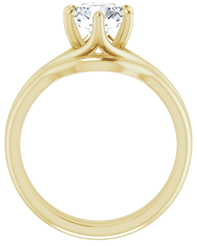 14K Yellow 7 mm Round Engagement Ring Mounting (7)