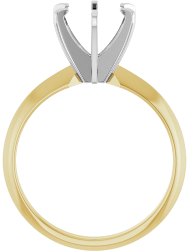 Sužadėtuvių Žiedas „Solitaire“ 585 Baltojo Ir Geltonojo Aukso Round 8.2mm (2)