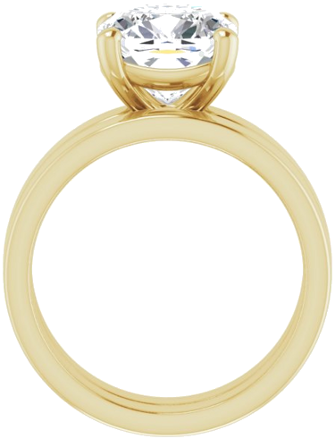14K Yellow 9 mm Cushion Solitaire Engagement Ring Mounting (7)