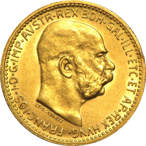 10 kronų Austrija Franz Joseph I auksinė moneta (1)