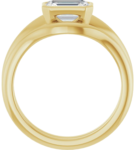 Sužadėtuvių Žiedas „Bezel-Set Solitaire“ 14k yellow gold Emerald 7mm x 5mm (7)
