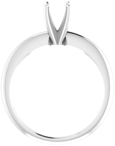 14K White 5.4-5.7 mm Round 4-Prong Comfort-fit Solitaire Ring Mounting (2)