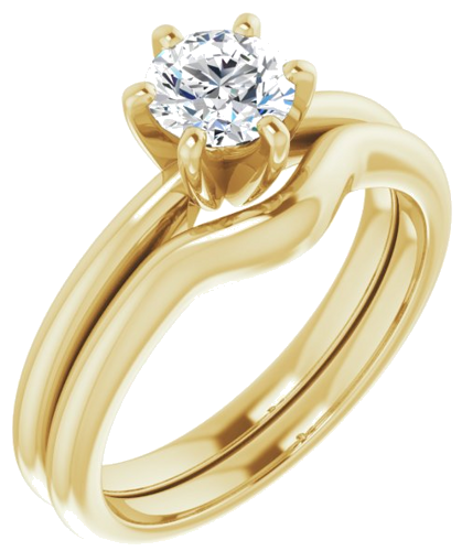 14K Yellow 5.5 mm Round Solitaire Engagement Ring Mounting (6)