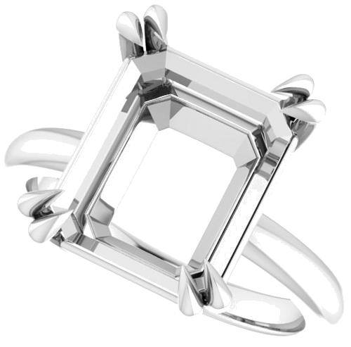 Sužadėtuvių Žiedas „Solitaire“ 950 Platinos Emerald 12mm x 10mm (5)