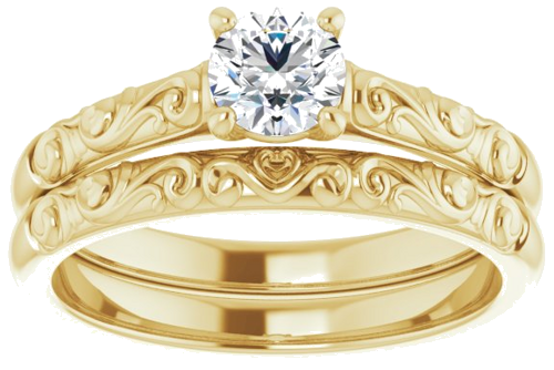 Sužadėtuvių Žiedas „Solitaire“ 14k yellow gold Round 4.8mm (8)