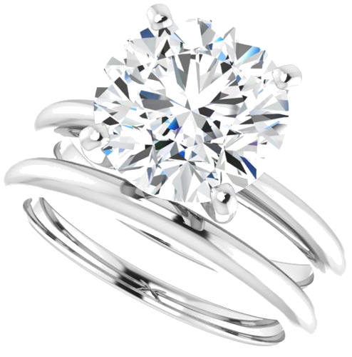 Platinum  10 mm Round Solitaire Engagement Ring Mounting (10)