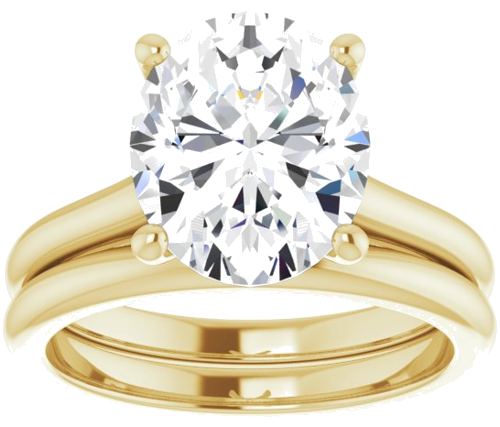 14K Yellow 11x9 mm Oval Solitaire Engagement Ring Mounting (8)