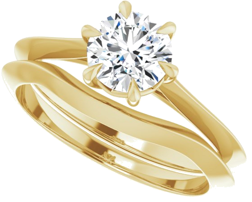 Sužadėtuvių Žiedas „Claw-Prong Solitaire“ 10k yellow gold Round 6mm (10)