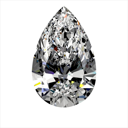 0.5 carat F-SI1 Natūralus Pear Deimantas (1)
