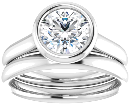 14K White  7 mm Round Solitaire Engagement Ring Mounting (8)