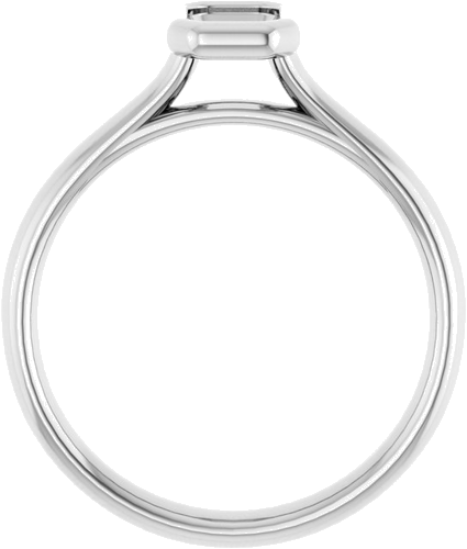 Sužadėtuvių Žiedas „Bezel-Set Solitaire“ 585 Baltojo Aukso Emerald 6mm x 4mm (2)