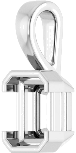 Pakabukas „Half-Bezel Solitaire“ 585 Baltojo Aukso Emerald 8mm x 6mm (2)