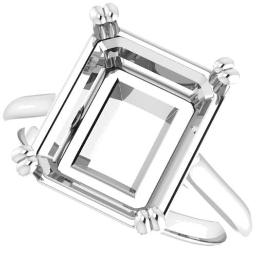 Sužadėtuvių Žiedas „Solitaire“ 950 Platinos Emerald 12mm x 10mm (5)