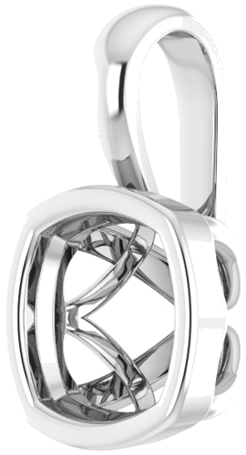 Pakabukas „Solitaire“ 585 Baltojo Aukso Cushion 6mm (2)