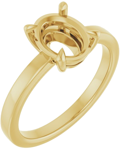 Sužadėtuvių Žiedas „Claw-Prong Solitaire“ 14k yellow gold Oval 9mm x 7mm (1)