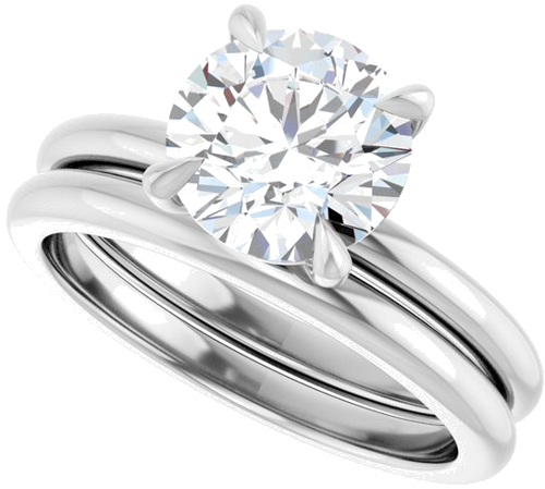 Sužadėtuvių Žiedas „Claw-Prong“ 950 Platinos Round 8mm (10)
