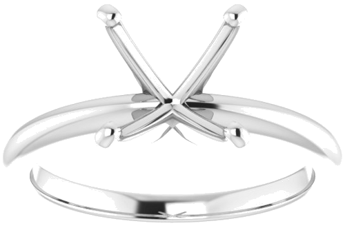 14K White  6.5x6.5 mm Square Solitaire Engagement Ring Mounting (3)