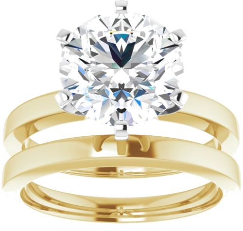 Sužadėtuvių Žiedas „Solitaire“ 14k yellow/white gold Round 9.4mm (8)