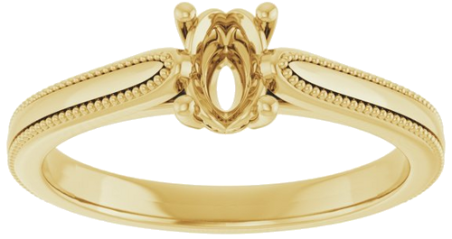 Sužadėtuvių Žiedas „Solitaire“ 10k yellow gold Oval 6mm x 4mm (3)