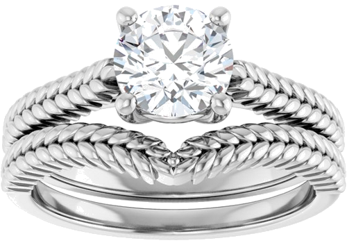 Sužadėtuvių Žiedas „Solitaire“ 14k white gold Round 6.5mm (8)