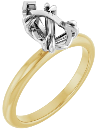 Sužadėtuvių Žiedas „Double Claw-Prong“ 14k yellow/white gold Pear 10mm x 6mm (1)