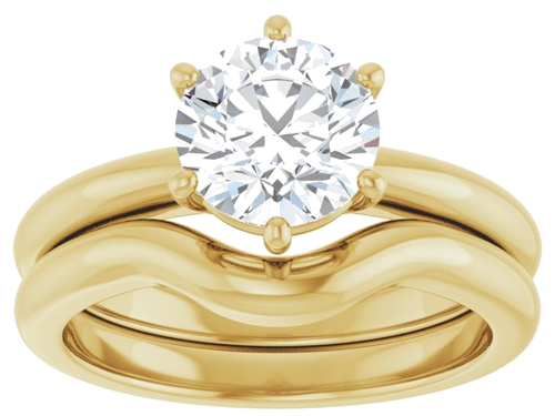 Sužadėtuvių Žiedas 14k yellow gold Round 7.4mm (8)