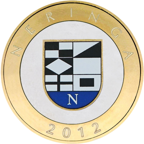 2012 Lietuva Kurorti 2 lati krāsainas jubilejas Proof monētas kartē (8)