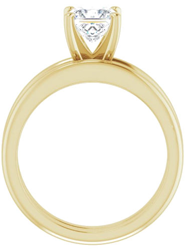 14K Yellow  5.5 mm Square Solitaire Engagement Ring Mounting (7)