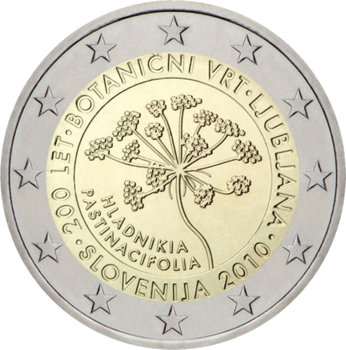 2010 Slovėnija Liublianos botanikos sodas 2 eurų moneta (1)