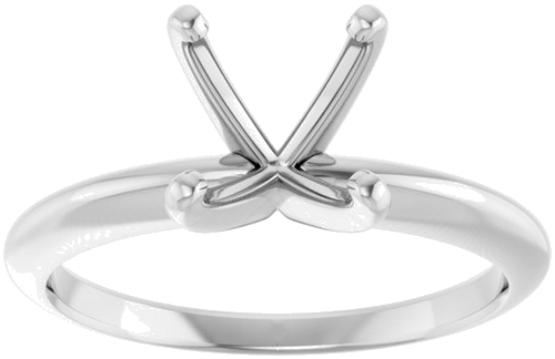 Platinum 7.8-8.6 mm Round 4-Prong Comfort-fit Solitaire Ring Mounting (3)