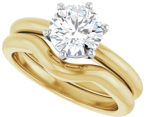 Sužadėtuvių Žiedas 14k yellow/white gold Round 7mm (10)
